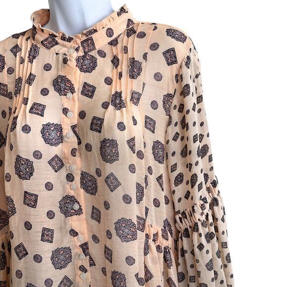 Free People Turn turn Tea Combo Sheer mini Dress‎ Size M - Picture 8 of 12